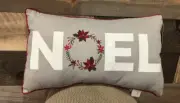 St Nicholas Square Noel Throw Pillow Grey 12"x20" NEW