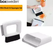 Mini Dustpan & Brush Set Indoor Outdoor Office Desktop Table Cleaning Squeegee