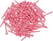 Golf Tees, 100 Counts Wood Golf Tees Bulk, 3-1/4" Multiple Colors Less Friction Professional Tees for Golf Training