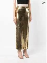 Alex Perry Gold Sequin Denton High Pencil Skirt Size AU 4 / US 0 NWT Disco Bling