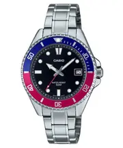 Casio Analog Pepsi Bezel Stainless Steel Japan Mov't Quartz MDV10D1A3 Mens Watch