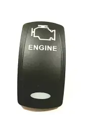 Carling Engine White Lighted Rocker Switch Cover Black
