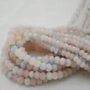 13 inch strand of natural Beryl Morganite Rondelle Faceted 8mm beads.