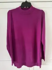 NWT Jodifl Tunic Long Sleeve Purple Ribbed Large Wanda Sweater Pullover