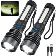 High Lumens Rechargeable Flashlight 7 Modes Super Bright 2 Pack