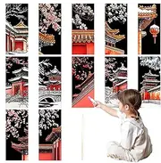 Scratch Bookmark Kit, Arts Scratch Paper, Creative Craft Bookmarks, Fun Design Drawing Activity, Set of 12, Ideal for Kids, Students, Party Favors, and Classroom Art Projects