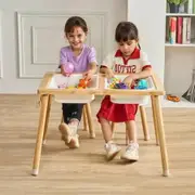 Kids Sensory Table & Chair Set Sand Water Play Table with 2 Storage Bins