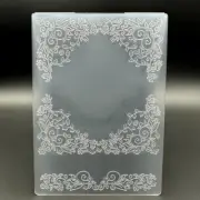 3D Plastic Embossing Folder Template Floral Vine Frame Texture A6 Size for Card