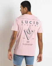 [Lucid] Lucid Men's Crown T-Shirt in Pink Acid Size Large L Pink Acid