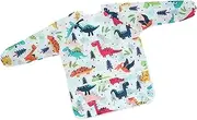 Kids Art Smocks - Toddler Waterproof Paint Art Apron Smock - Apron Smock for Child with Pocket, Long Sleeve Coverage, Dinosaur Design