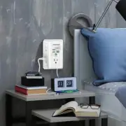 White POWERIVER 5Outlet Extender Surge Protector with 3USB 1USB C, 4.2A Total