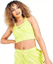 NEW! NIKE Women [S] Icon Sports Pickleball/Yoga/Gym Bra-Light Zitron CZ7208-712