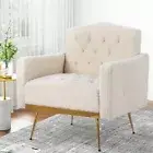 Beige Boucle Armchair Modern Scandinavian Comfortable Home Decor BG