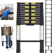 Advwin Telescoping Ladder, 12.5 FT/3.8M Aluminum Portable Extension Folding Ladder, Multi-Purpose Compact Ladder 150KG Max Capacity