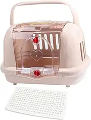 JISADER Pet Travel Carrier Dog Crate Sturdy Cat Carrier Portable Indoor Outdoor Walking, Brown