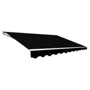 Outdoor Folding Arm Awning Retractable Sunshade Canopy Black 5.0m x 3.0m