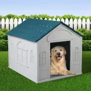 Pet Outdoor Indoor Plastic Weatherproof Dog Kennel Blue Large Dog Garden