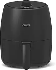 BELLA 2L Manual Hot Air Fryer Oven and 5-in-1 Multi Cooker with Removable Non-Stick and Dishwasher Safe Crisp Bowl and Basket, 1200 Watt Heating System, Matte Black