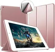 VAGHVEO iPad 2 Case, iPad 3 Case, iPad 4 Case - Ultra Slim Lightweight Trifold Stand Case [Auto Sleep/Wake] with Soft TPU Back Smart Cover for Apple iPad 4th Gen, iPad 3 (3rd Gen) & iPad 2, Rose Gold