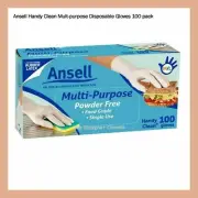 Ansell Handy Clean Multi-purpose Disposable Gloves 100 pack Food Preparation