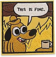ulricar Cartoon Dog This is Fine Patch Iron On Patches for Clothing, Embroidered Sew On Super Cute Cartoon Anime Patches for Kids Jackets, Shirts, Backpacks