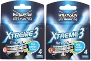 Wilkinson Sword Xtreme3 Razor Refill Cartridges 4 ct 1 Ea (2 pack)
