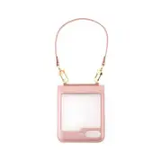 Hanman PU Flip Leather Wallet Cover Case for Samsung Galaxy Z Flip 6 (Rose Gold)