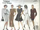 1990's VOGUE Misses' Dress,Tunic & Skirt Pattern 1075 Size 14-18 UNCUT