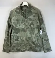 Old Navy Women's Size M Camo Canvas Army Green Full Zip Scout Utility Jacket NWT