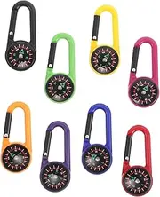 BESPORTBLE 8pcs Carabiner Compass Backpack Survival Compass Keychain Outdoor Compass Hiking Compass Vehicle Compass Mountaineering Buckle Mountaineering Keychain Mini Compass Keychain