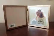 NEW Carr Double Hinged Photo Frame Gold Brass For 5" X 5"