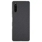 1500d Coarse Texture Slim-fit Aramid Fiber Black Cover For Sony Xperia 10 Iii 5g / 10 Iii Lite