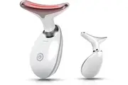 face and neck massager light therapy,face massage tool for women,7 colors face neck massager,face contouring tool,face massager face lifting device,beauty glowing face massager(White)