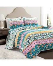 Lush Decor Emily Boho Stripe Reversible Quilt