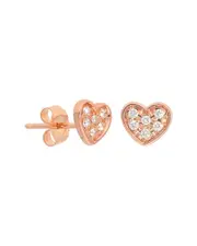 Nephora 14K Rose Gold 0.12 ct. tw. Diamond Heart Studs