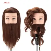 30.5cm 100% Real Hair Man Salon Barber Training Head Mannequin Doll with Clamp