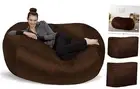 Bean Bag Chair Cover, 6-Feet, Chocolate 6 ft Lounger Chocolate - Cover Only