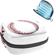 Period Bag,Sanitary Napkin Storage Bag,Baseball Texture Print,Tampon Holder for Purse