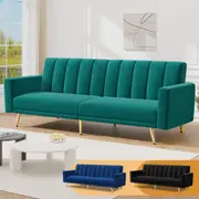 ALFORDSON Sofa Bed 3 Seater Lounge Couch Convertible Velvet