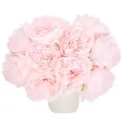 Artificial Flower Heads, Silk Peony Hydrangea Light Pink Faux Flowers 10Pcs