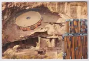 Mail Art David Greenberger "Percussion Cliffs" original collaged postcard 2025