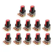 12Pcs 1K Ohm Variable Resistors Rotary Carbon Film Taper Potentiometer with Knob