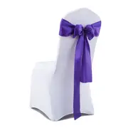 50X Coloured Satin Chair Eggplant Table Runners
