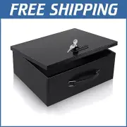 Large Capacity Fire Resistant Safe Box with Key & Combination Lock for Valuables
