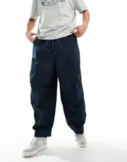 Asos Design Oversized Ballon Parachute Trouser Navy Blue Size XL