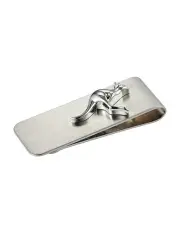 [Cudworth] Brushed Stainless Steel and Kangaroo Money Clip in Silver