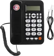 Corded Telephone,Black Desk Wall Phone Home Offcie Landline Wired Telephone,LCD Screen Displays Caller ID Fixed Landline Phone with FSK and DTMF