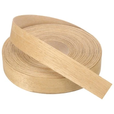 Black Limba Edge Banding, 1 in x 50 ft Wood Veneer Tape, Pre-glued Flexible