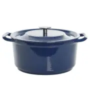 Kenmore Elite Oak Park 5 Quart Enameled Cast Iron Casserole with Lid and Glass S