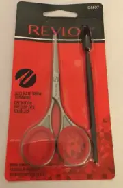 Revlon Stainless Steel Brow Trim Set Brush and Scissors Beard Mustache NEW
